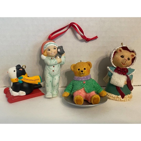 Vintage Hallmark Keepsake Granddaughter Ornament Lot of 4 In Box - Picture 6 of 9